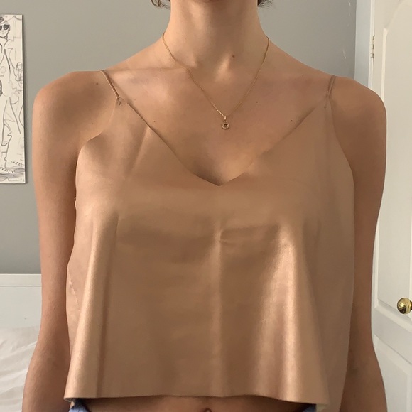 Zara Gold Suede Top - Picture 2 of 4